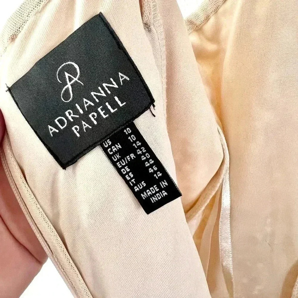 Adrianna Papell Light Pink Ombre Sequins & Tulle Spagetti Strap Gown Size 10 - Picture 10 of 12